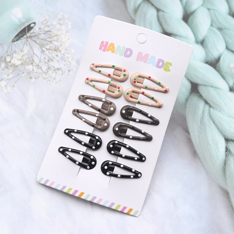 12 Teile/satz Bunte Stern Haar Clips Für Mädchen Polka Dot Metall Snap Bb Clip Haarnadel Headwear Mini 3Cm Bb haar Clip Kinder Kopfbedeckungen – Detail 8