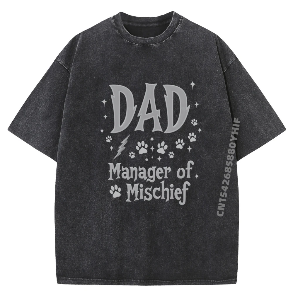

Мужские рубашки Magical Dad Manager Of Mischief, мужская футболка с рисунком, мужская дышащая стираная одежда, мягкие топы с принтом