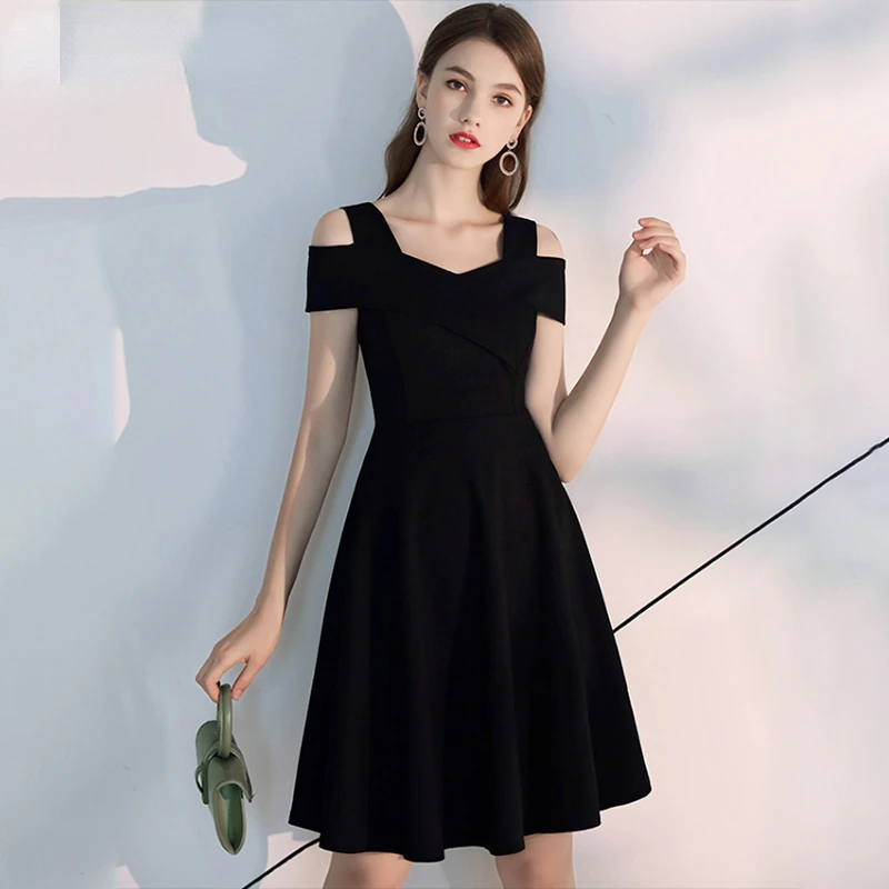 

Dresses Ladies Elegant Women Clothing Fashion Female Thin Waist Summer A-LINE V-neck Solid Above Knee Dress Dropshipping