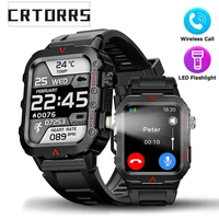Linterna Smartwatch Fitness reloj Monitor de salud impermeable reloj inteligente Bluetooth llamada relojes deportivos para hombre IOS Android 2025