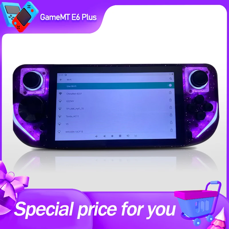 GameMT E6 Plus 5” HD Display Portable Game Console RK3566 SOC Android 11 64-bit Operating System Supports 2.4GHz WIFI Bluetooth