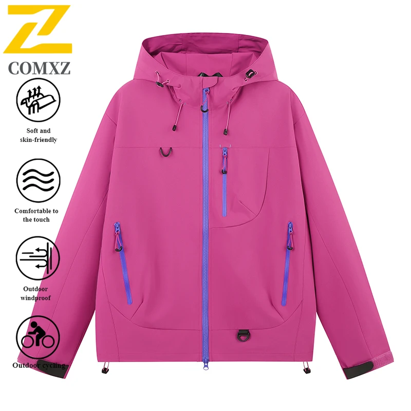 EIAO سوفتشيل سترة واقية الرجال النساء مقاوم للماء يندبروف الحرارية في الهواء الطلق المشي لمسافات طويلة التخييم الصيد معطف مقنع خفيف الوزن #3