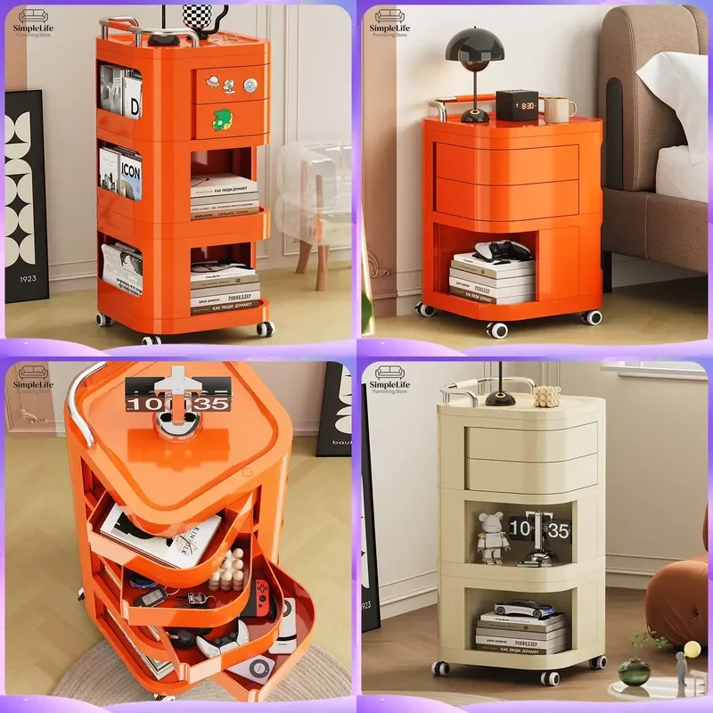 Kitchen Cart with Wheels Rolling Storage Trolley for Cooking Baking Prep Station Mobile Island Cart Utility Rolling Cabinet