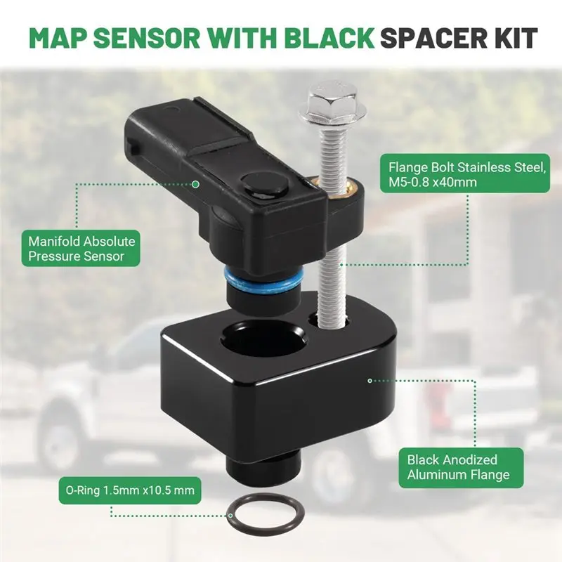 A48P-W/Spacer Kit Manifold Absolute Pressure Sensor MAP Sensor For Ford F-250 F-350 Super Duty 6.7L BC3Z-9F479-A BC3Z-9F479-B