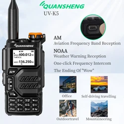 Quansheng-Two Way Radio, Portable Radio, Reception, Cross-segment Intercom, AM, FM, Air Segment, HAM, Walkie Talkie, UV-K5