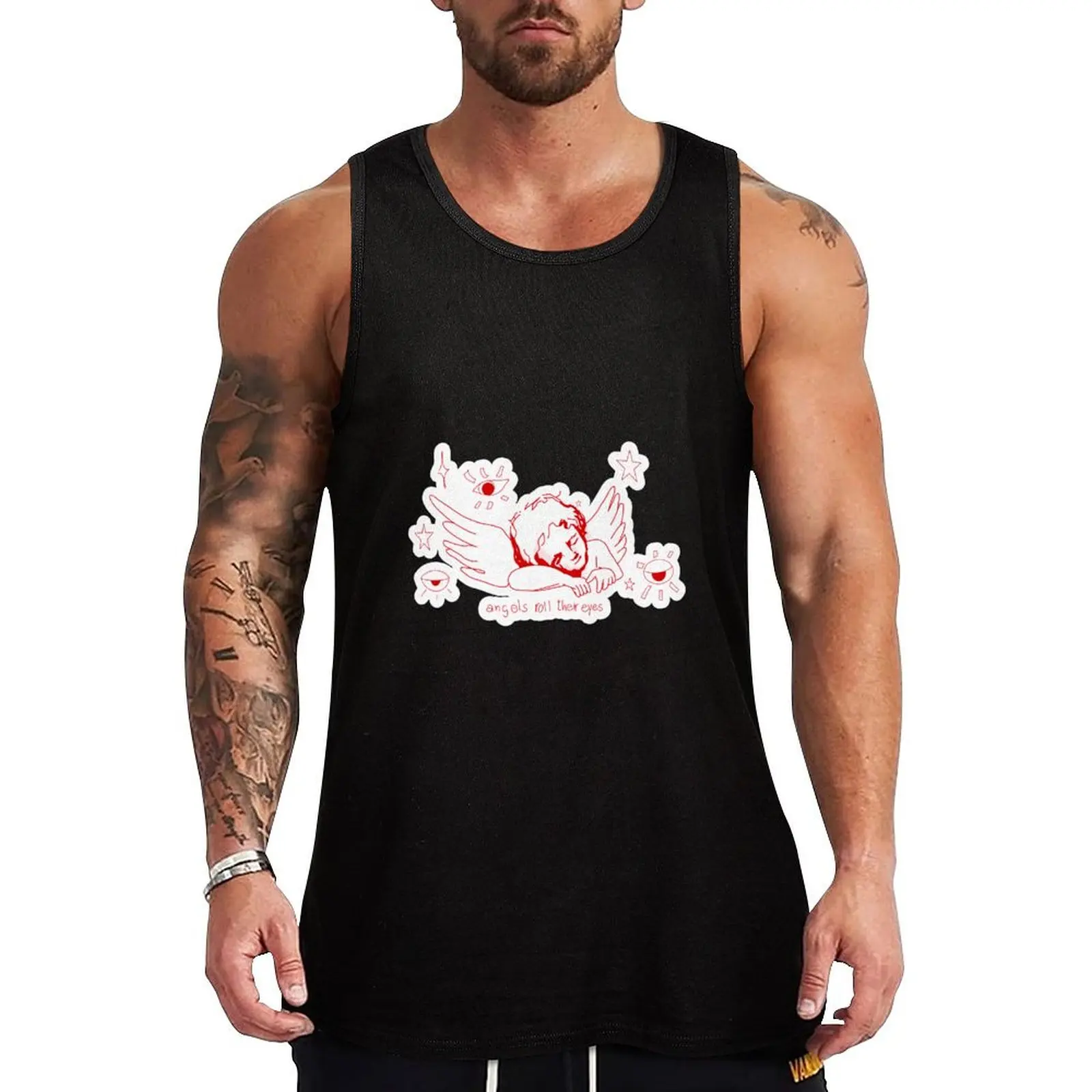 

Angels roll their eyes, ts Tank Top gym shirts anime gym Vest for boy t-shirt for man