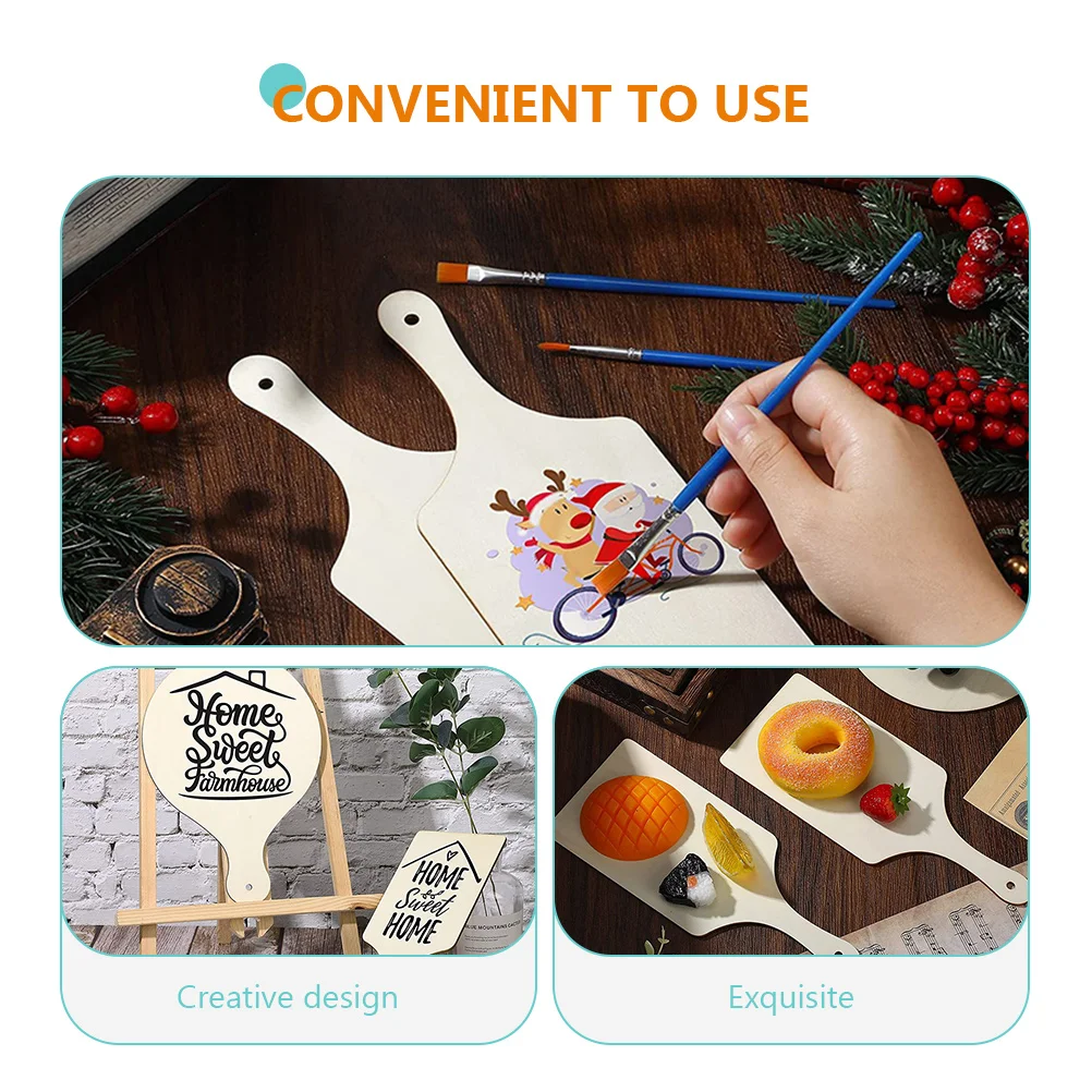 

6 Pcs Chopping Board Tray Decor Decorative Wood Wooden Pallets Natural Small with Handle Child