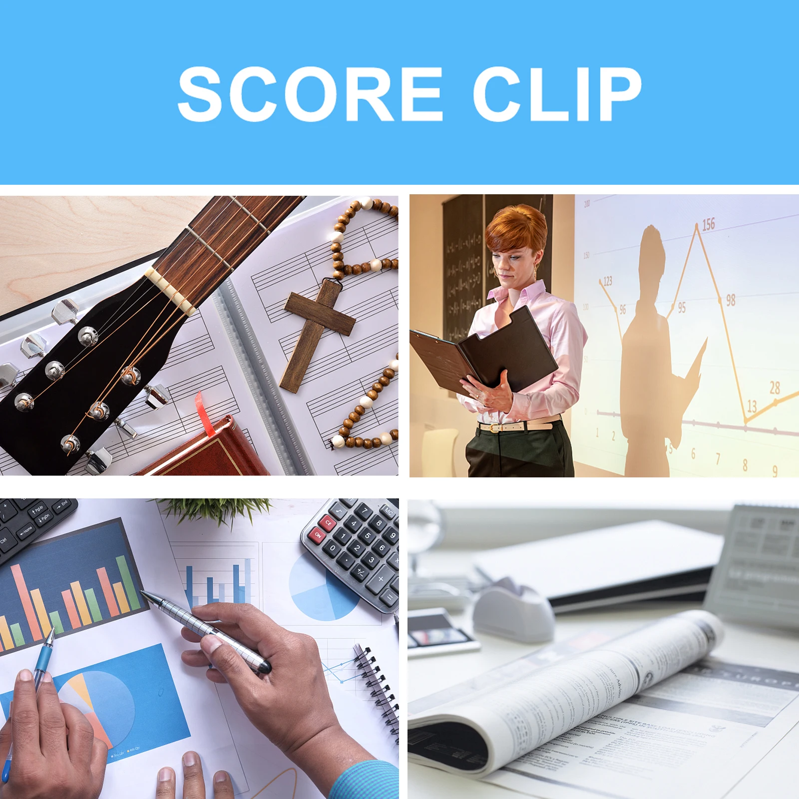 

5pcs Clef Plot Clip Music Book Sheet Score Holder Waterproof Durable Steel Plastic Page Clips Musicians Composers Piano Sheets