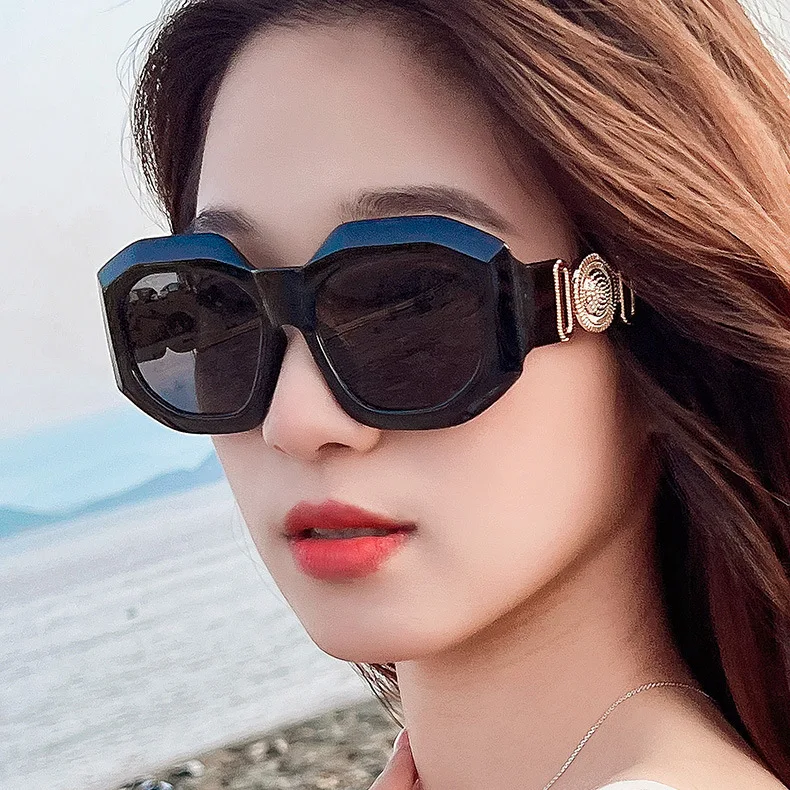 Luxus Marke Designer Vintage Übergroßen Quadratischen Sonnenbrille Frauen Männer Klassische Großen Rahmen Männliche Sonnenbrille Für Weibliche UV400 – Detail 1