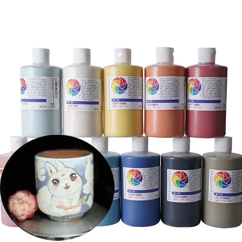 

500ml Large Bottle Medium and High Temperature Underglaze Color Concentrated Color Stable Mution-free Ceramic Art Glaze