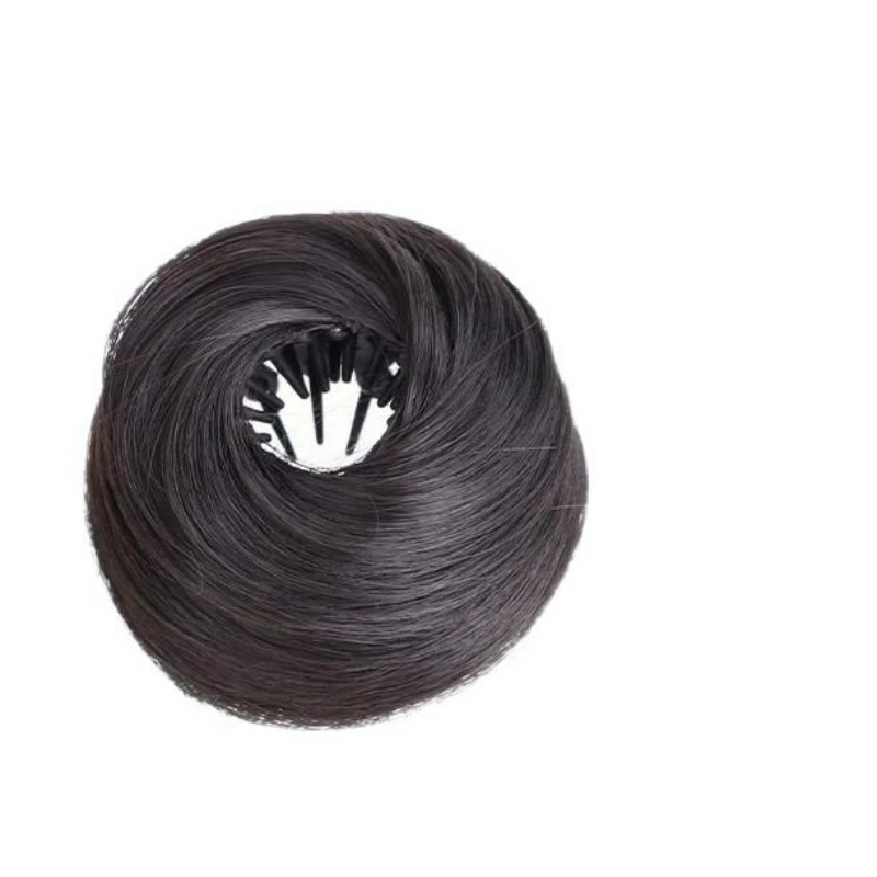 الاصطناعية عش الطيور كعكة رئيس شعر مستعار Chignon الفرقة الشعر التمديد مطاطا Scrunchie للنساء الآسيوية زيادة الشعر بسرعة #5