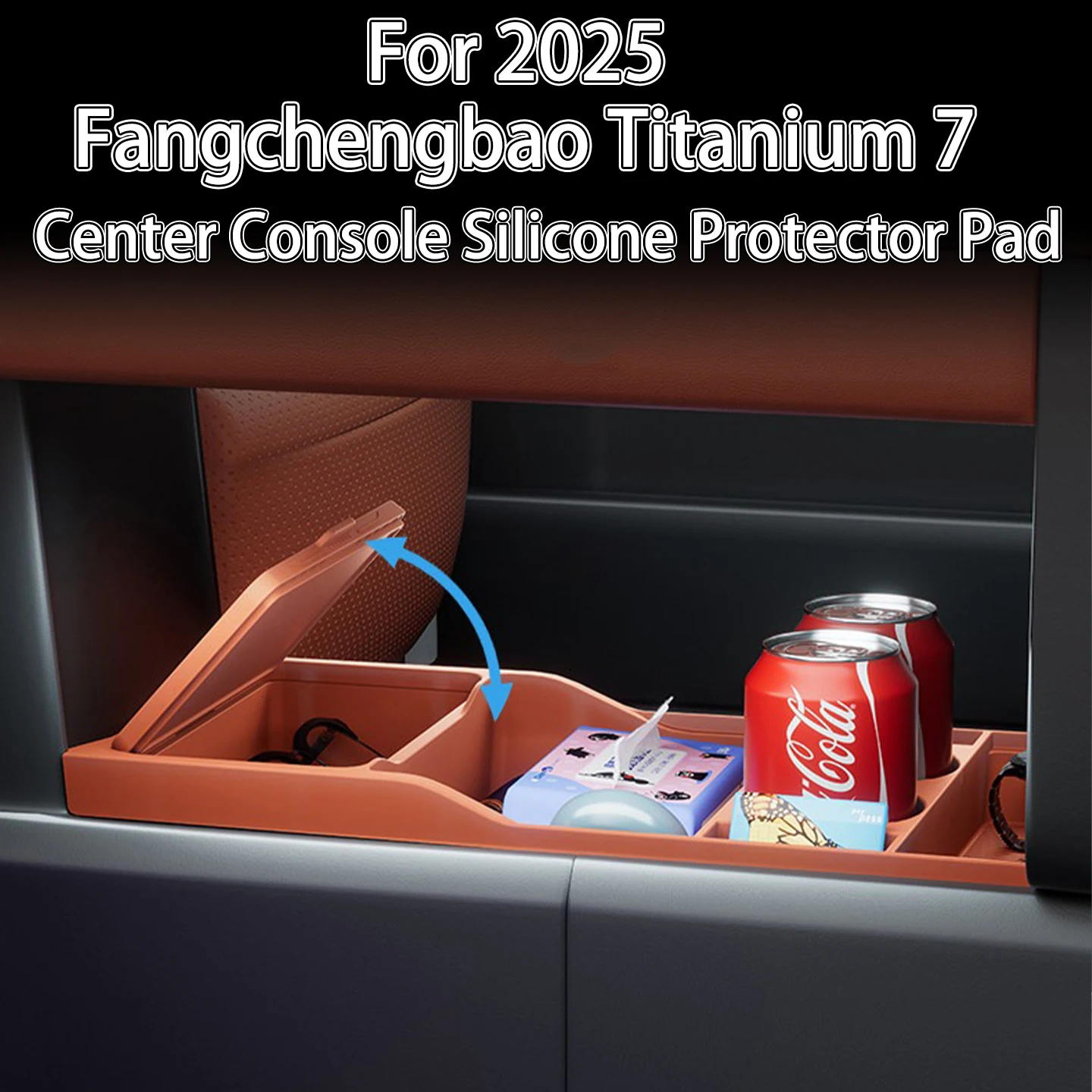 For 25 Fangchengbao Titanium 7 Lower Center Console  Silicone Storage Box Dustproof & Easy to Clean  car accessories interior