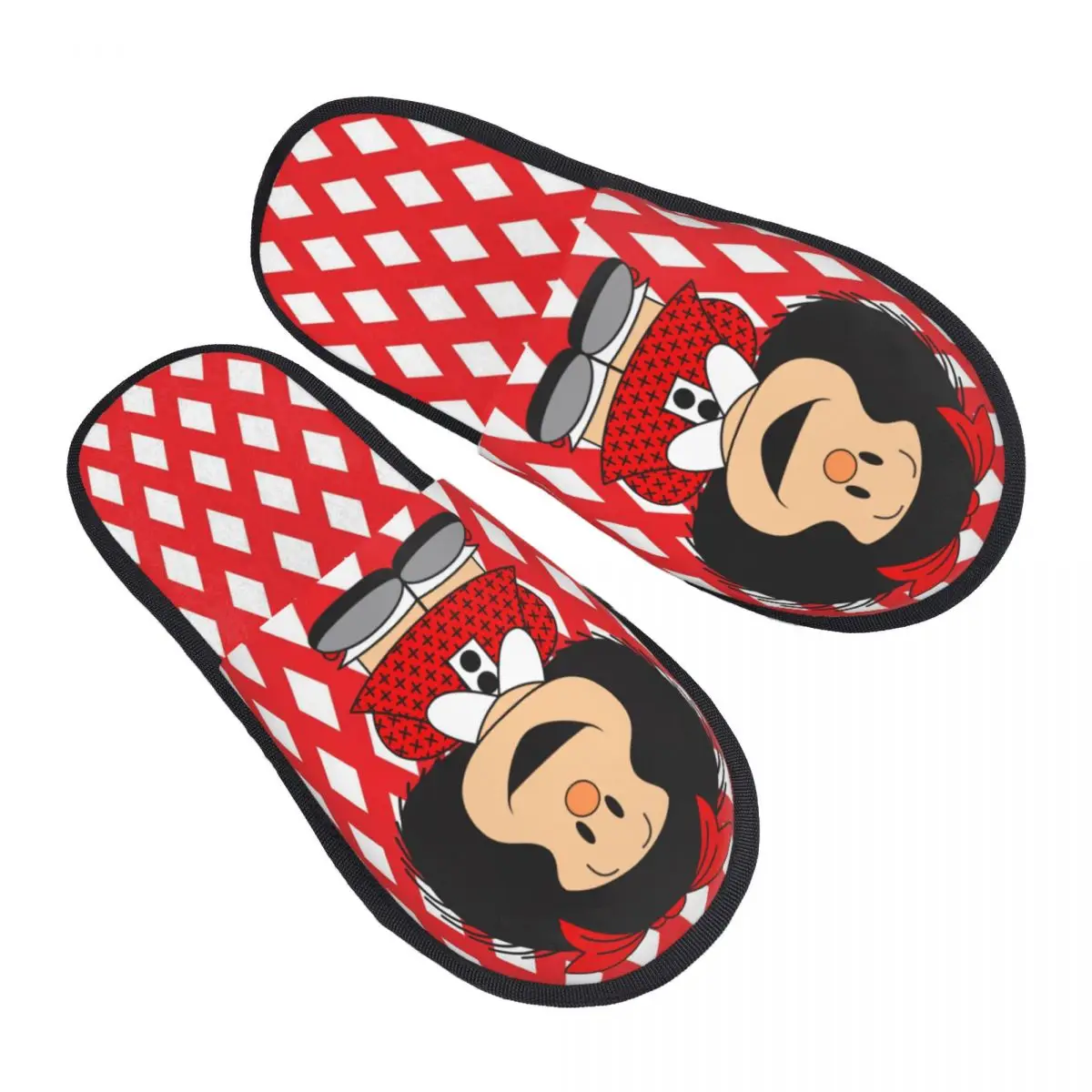 

Funny Mafaldas Quino Comics Argentina Cartoon House Slippers Women Cozy Memory Foam Slip On Spa Slipper Shoes