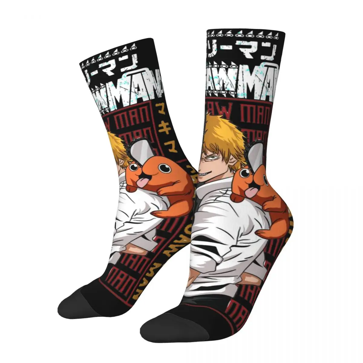 Anime Chainsaw Man Acid Unisex Socks,Windproof 3D Print Happy Socks Street Style Crazy Sock