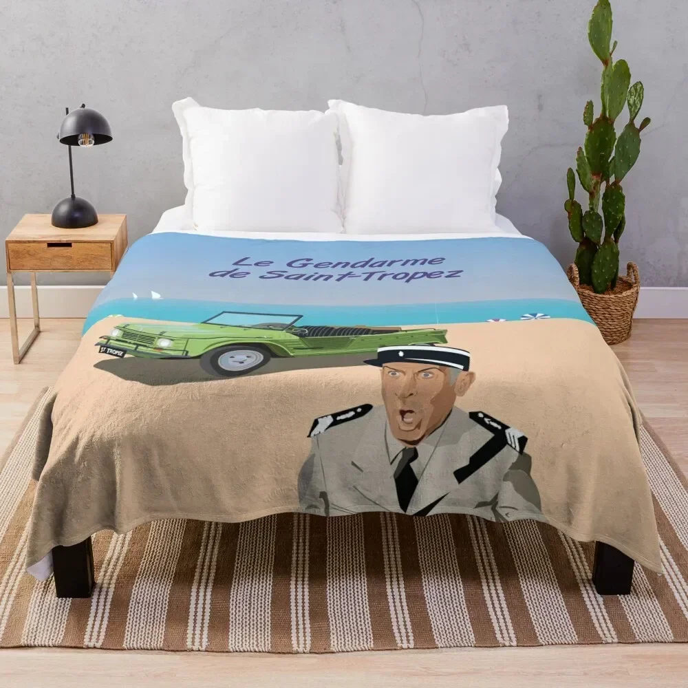 

The gendarme of Saint-Tropez Throw Blanket Luxury Brand Retros Blankets For Sofas Tourist Blankets