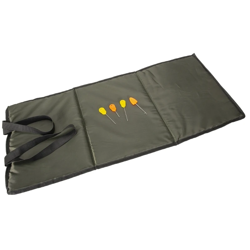 Fishing Unhooking Mat with Baiting Needle Foldable Padded Landing Mat Fish Gear Weigh Slings Mat Fishing Accessories