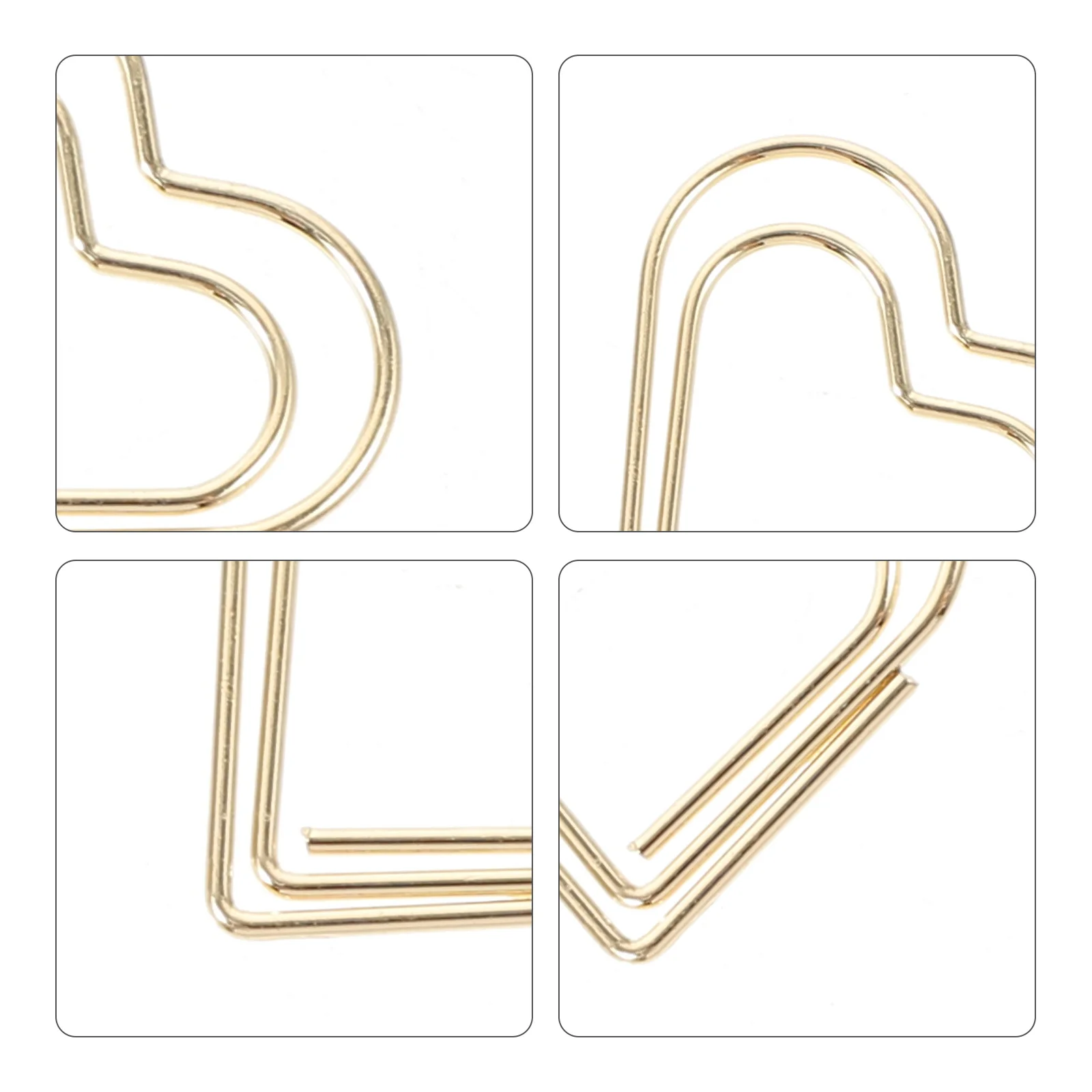 

50Pcs Metal Heart Paperclips Small Paper Clips for Document Filing Office School Cute Functional Clips Heart Modeling Paper Clip