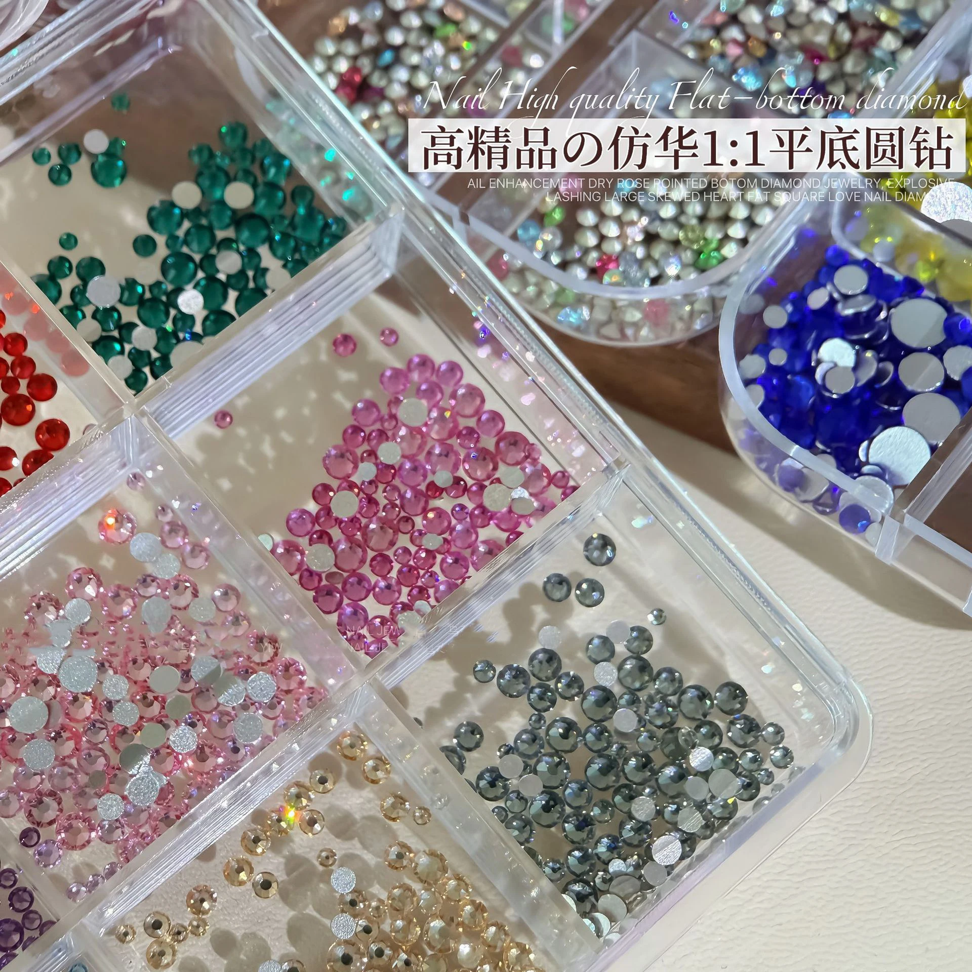 12 شبكة علوية متألقة K9 33-قطع الزركون مسمار الفن السحر الملونة شقة وأشار S/M الماس الراين مانيكير لتقوم بها بنفسك الزينة #3