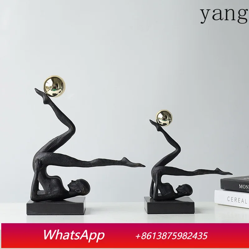Handstand Gymnast Figures Statue Cast Iron Crafts Desk Decoration Ornaments Abstract Character Sculpture Room Aesthetics Decor
