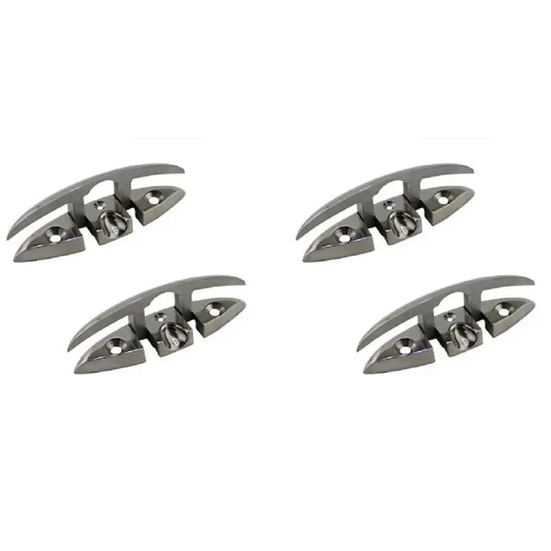

4PCS 316 Stainless Steel Folding Cleats Pull Flip Up Folding Cleat 5 Inch Manufactures Heavy Duty Marine Hardware