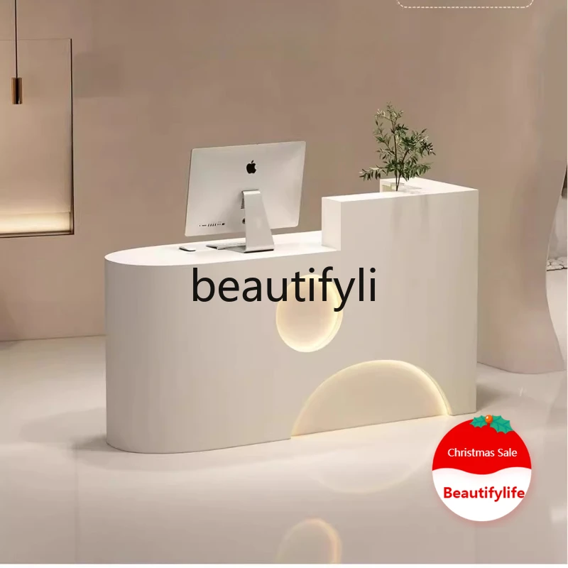 

Clothing Store Cashier Counter Small Beauty Salon Bar Simple Modern Lacquer Front Desk Reception Desk Women's Clothing