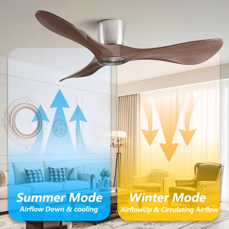 42 52 بوصة مروحة سقف غرفة المعيشة 3 شفرات سميكة موتور تيار مباشر مروحة كهربائية مع جهاز التحكم عن بعد 110-240 فولت تهوية غرف النوم