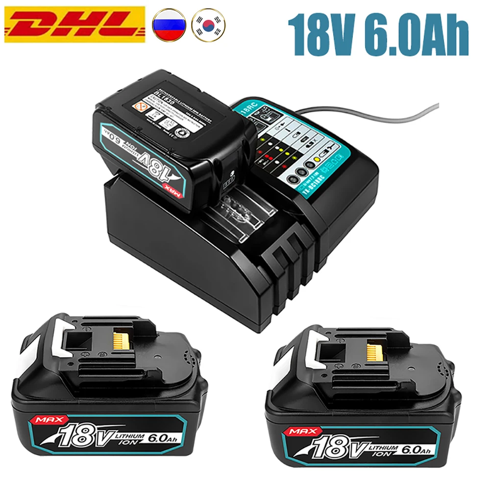 

Genuine With Charger BL1860 Rechargeable Battery 18V 8000mAh Lithium Ion for Makita 18v Battery 8Ah BL1850 BL1880 BL1860B LXT400