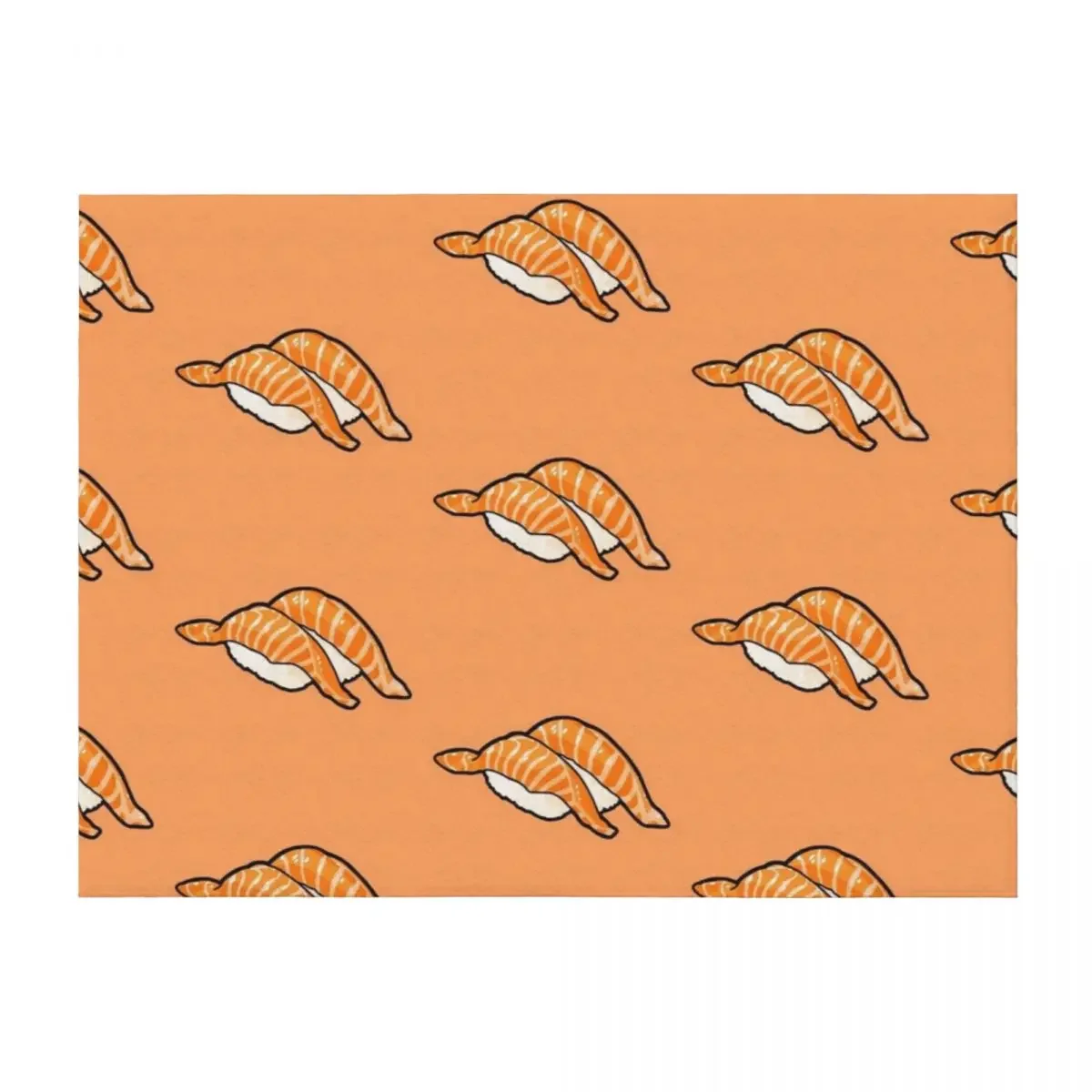 

Pattern of salmon sushi Japanese food Throw Blanket Vintage Luxury Designer christmas gifts Single Blankets