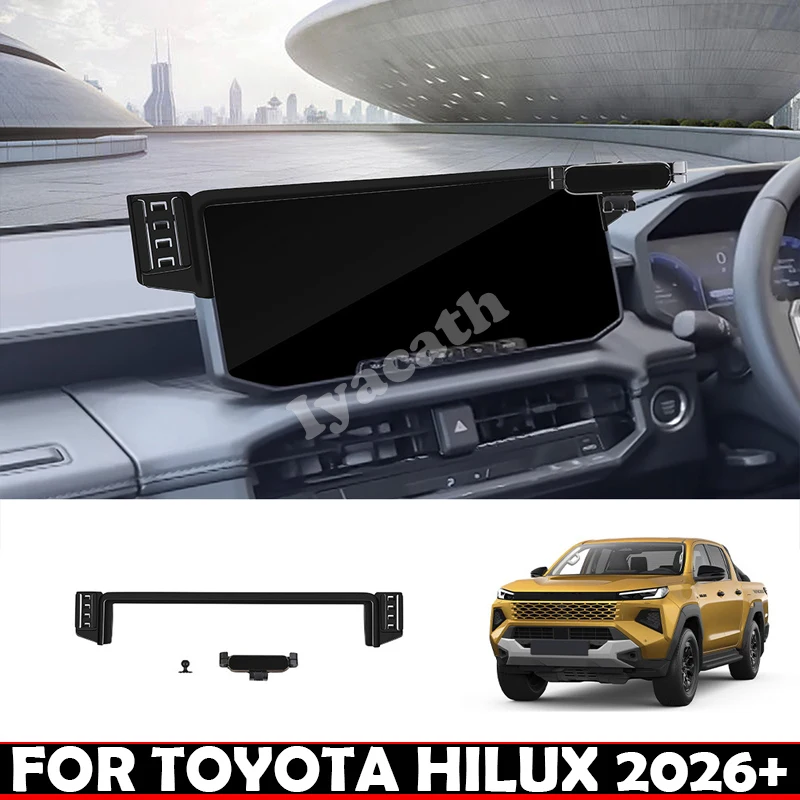 

RHD FOR TOYOTA HILUX 2026 2027 Interior Car Phone Holder Dashboard Mount Base + Stand GPS Navigation Screen Mount Bracket cover