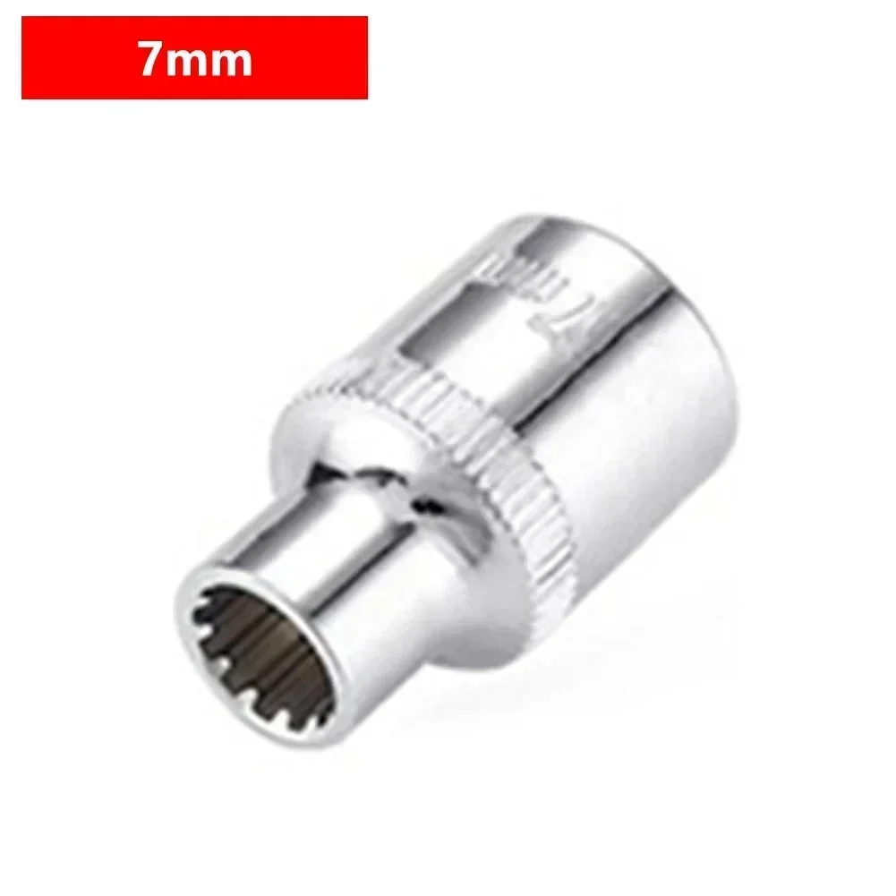 12 Point 12 Point Socket Bit Mirror Short Socket Head 3/8inch Drive Torx Bit Ratchet Wrench Adapter Torque Spanner 6-24mm