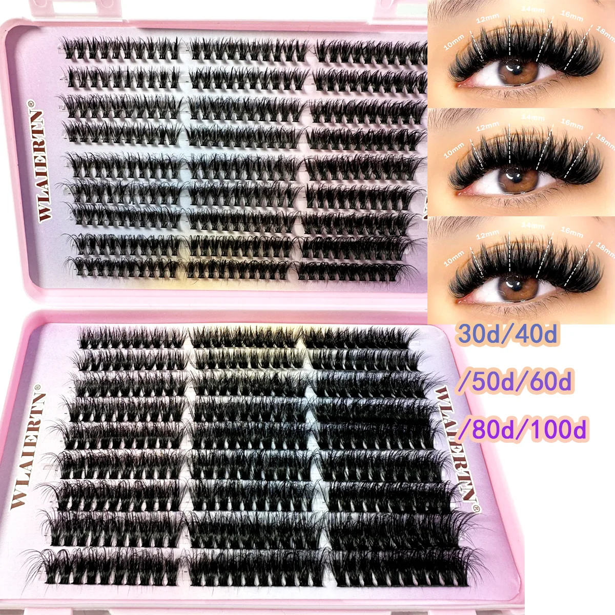 Lash Clusters 540/200ps Cluster Lashes 10-16mm Lashes Extensions Natural Look Lashes D Curl Fluffy Cluster DIY Eyelash Extension