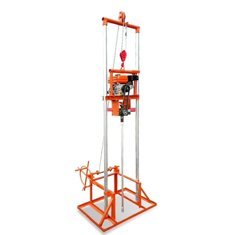 Customized Petrol Portable Water Well Drilling Rig 80m Well Construction Micro Manual Efficient Flexible