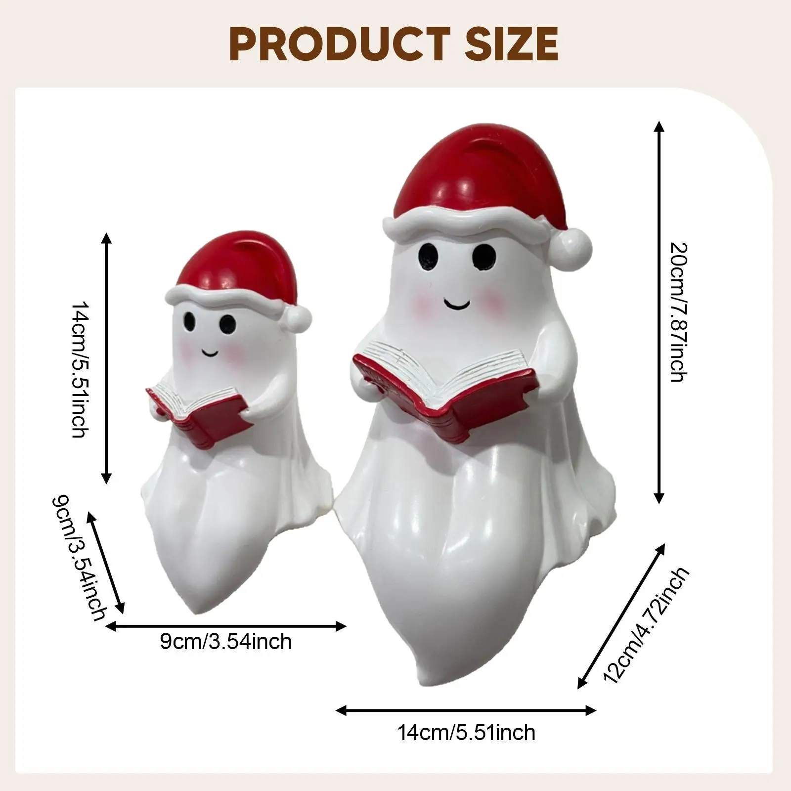 

2 Pieces Cute Ghost Reading Book Lamps Decorative Lamps Halloween Decor Novelty Night Lights for Kitchen Home Study Bedroom