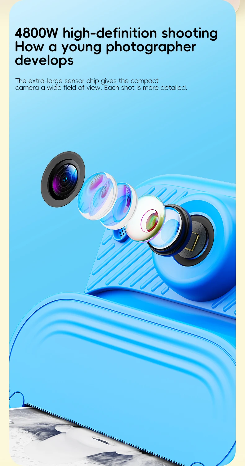 DIY Instant Print Kamera 48MP Kleinkind Kamera Instantanea 1080P HD Kinder Kamera Alter 3-12 Spielzeug Kameras Weihnachtsgeschenke für Kinder – Detail 4