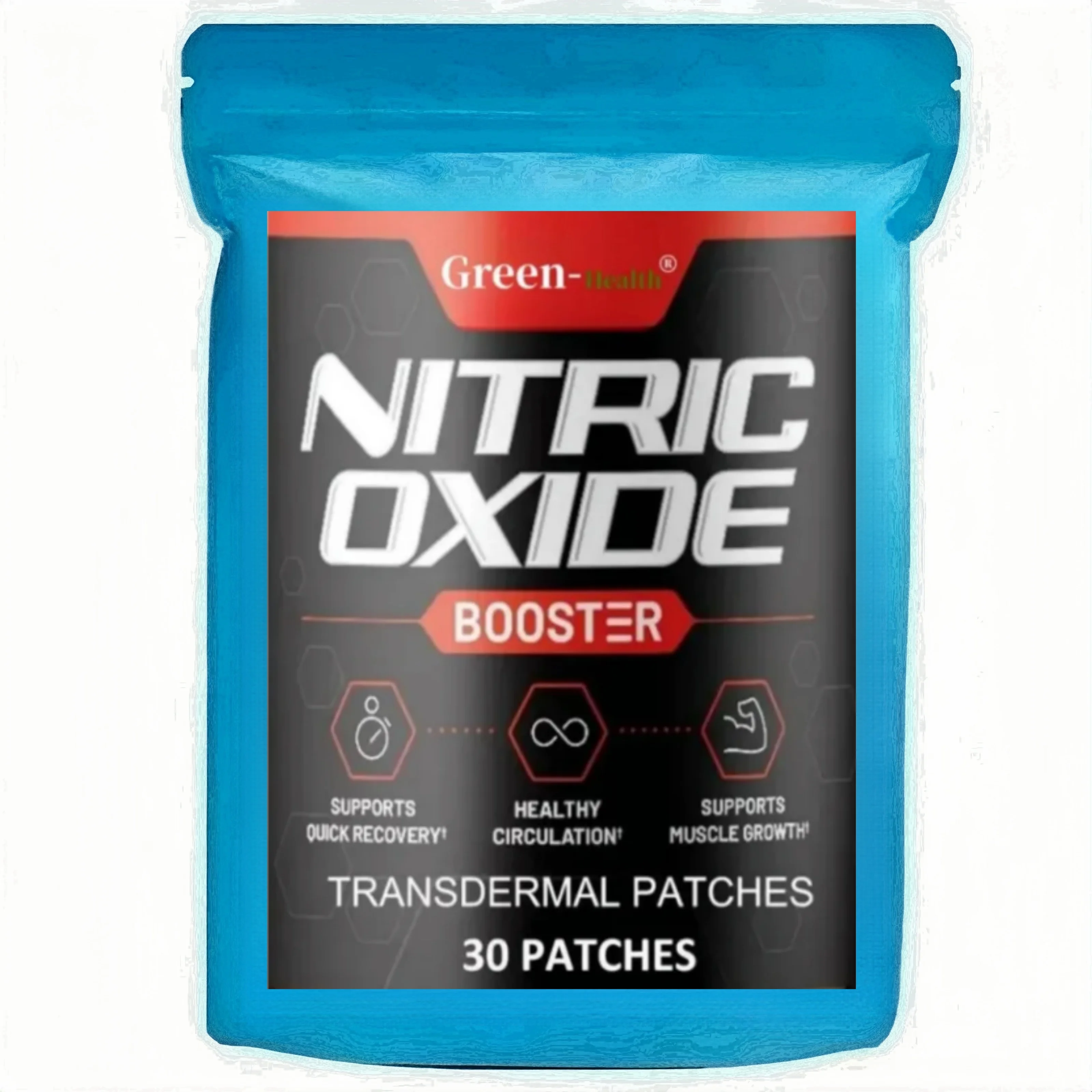 Nitric Oxide Booster Transdermal Patches, Performance Formula For Stamina & Endurance, 30 Patches One Month Supply