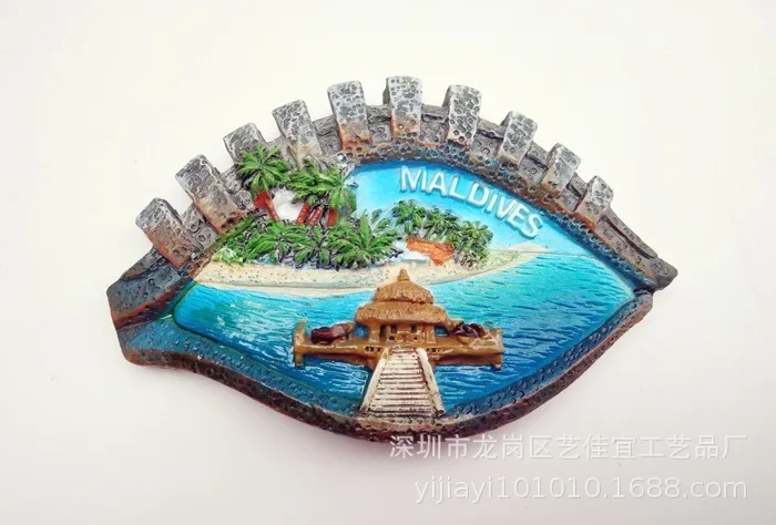 3d Magnet Fridge Maldives Seaview Island Tourism Souvenir Resin Refrigerator Magnets Kitchen Accessories Decoration Home