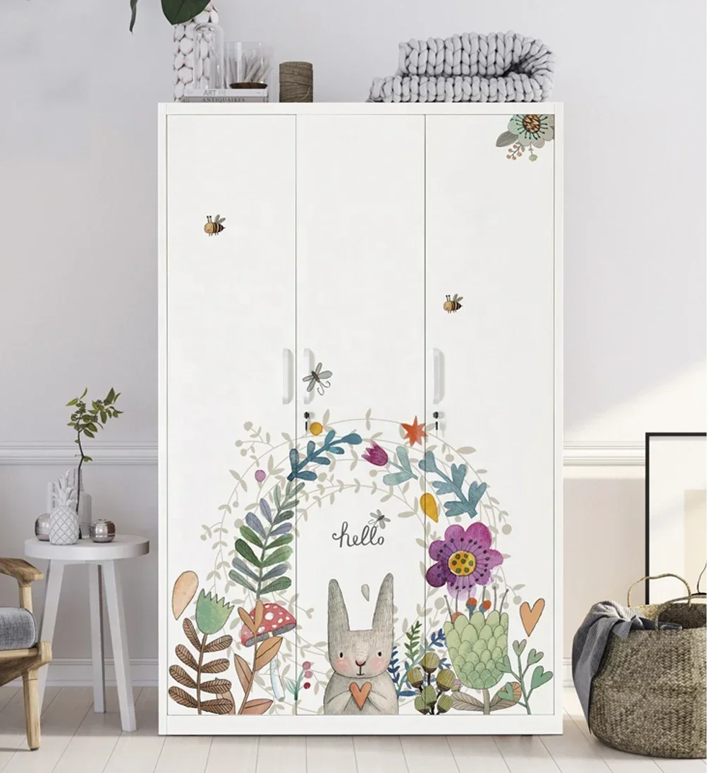 الحديثة الصلب 3-Swing باب خزانة خزانة الساخن بيع خزانة ملابس قابلة للطي لغرفة النوم أثاث المنزل لغرفة المعيشة #6