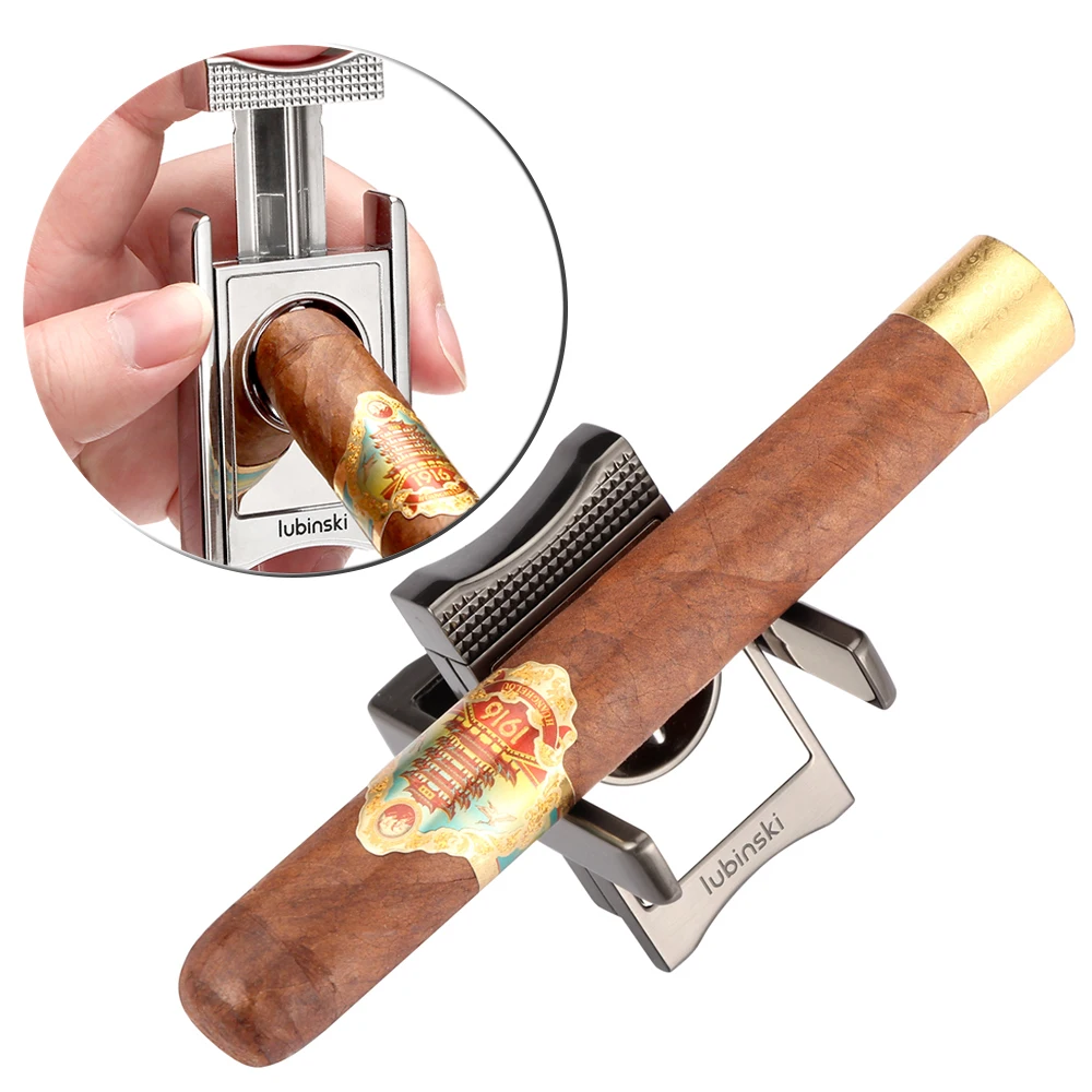 

Lubinski Vintage V-Cut Cigar Cutter Metal Sharp Cigar Cuttting Tool Luxury Foldable Cigar Holder Support Accessories