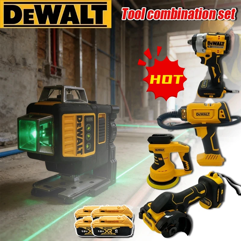 

Многофункциональные электроинструменты DeWalt: беспроводная бесщеточная угловая шлифмашина, резак, электрический гайковерт, полировальная машина, воздушный насос, термофен для 18В