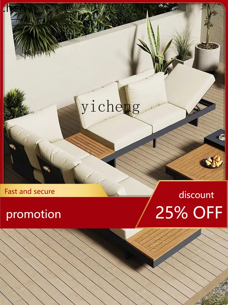 

HXL Aluminum Alloy Rainproof Sunproof Courtyard Balcony Sofa Chair Outdoor Open-Air Combination Furniture