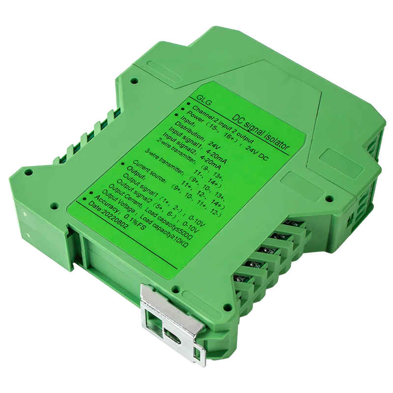 1 IN 2 OUT DC Stroom Spanning Signaal Isolator 4-20mA 0-10 V Analoge Signaal zender DC 24 V Voeding Signaal Converter