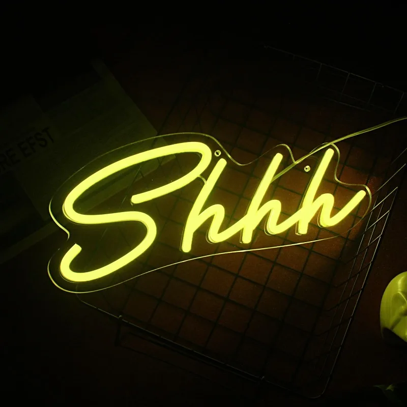 

Shhh Neon Sign Led,Shhh Lamp Signs for Wall Decor,Adjustable Brightness Night Light, USB Powered for Bedroom Party Birthday Gift