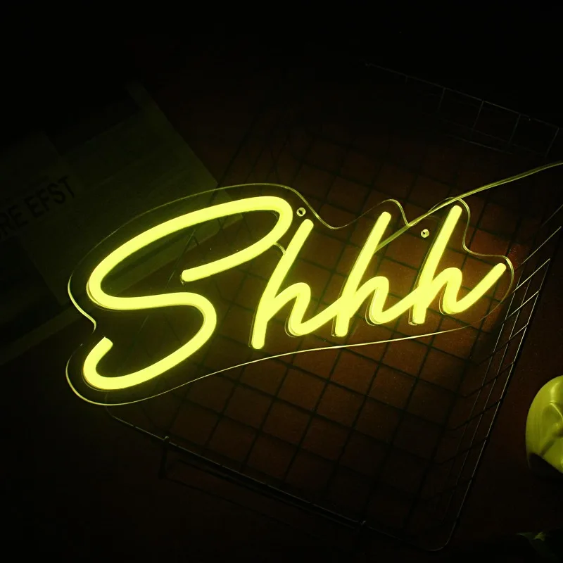 Shhh Neon Sign Led,Shhh Lamp Signs for Wall Decor,Adjustable Brightness Night Light, USB Powered for Bedroom Party Birthday Gift