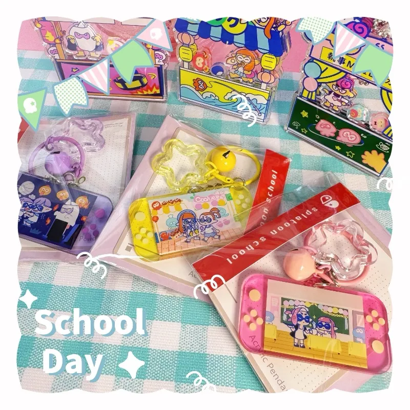 

splatoon academy festival themed shaker ns game console acrylic pendant for a loved one