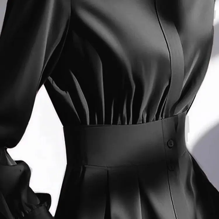 ライトラグジュアリーなコーヒー色のブラウス 女性用 春のシックでユニークなスタイル