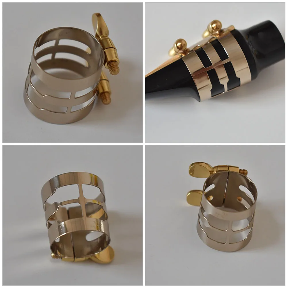 

Saxophone Clip Head Durable Accessories Tenor Mouthpiece Kit Golden Metal Alto Parts