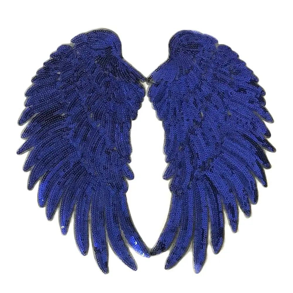 اكسسوارات الملابس أجنحة ريش قوس قزح ذاتية اللصق حالمة الترتر بقع لامعة خياطة شارات مطرزة #2