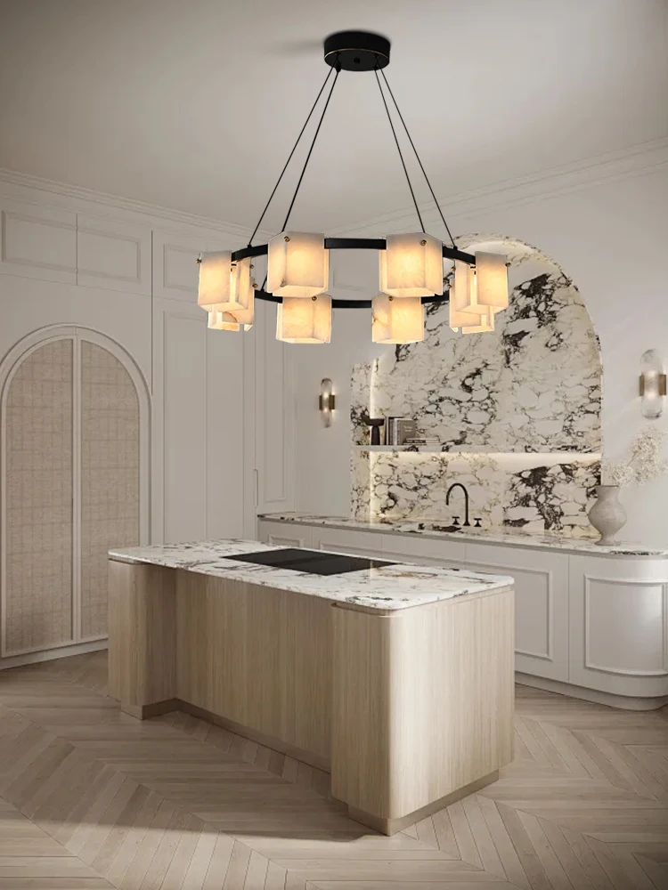 Nordic Luxury Vintage Marble Chandelier Lights Black