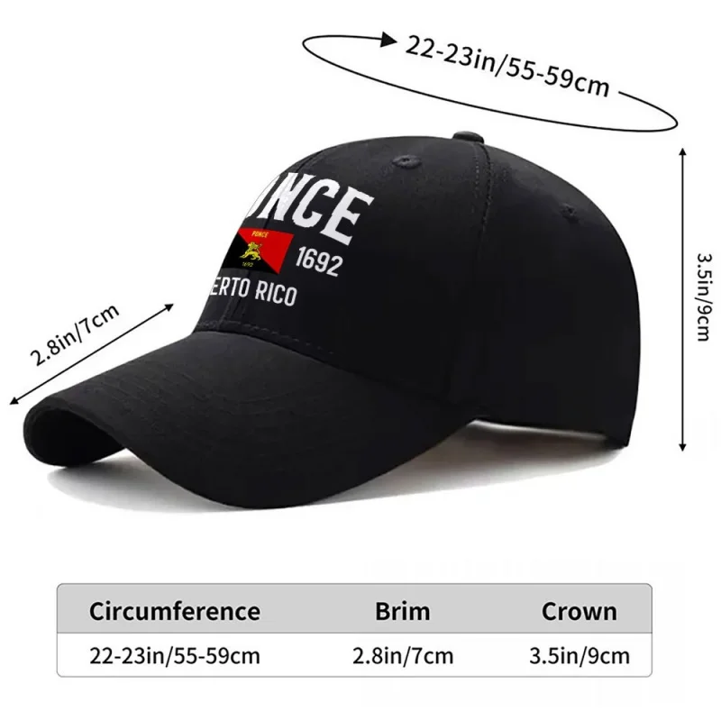 Puerto Rico Ponce Lion Printed Baseball Cap – Lightweight Unisex Sports Hat for Festivals, Weddings, Daily Wear