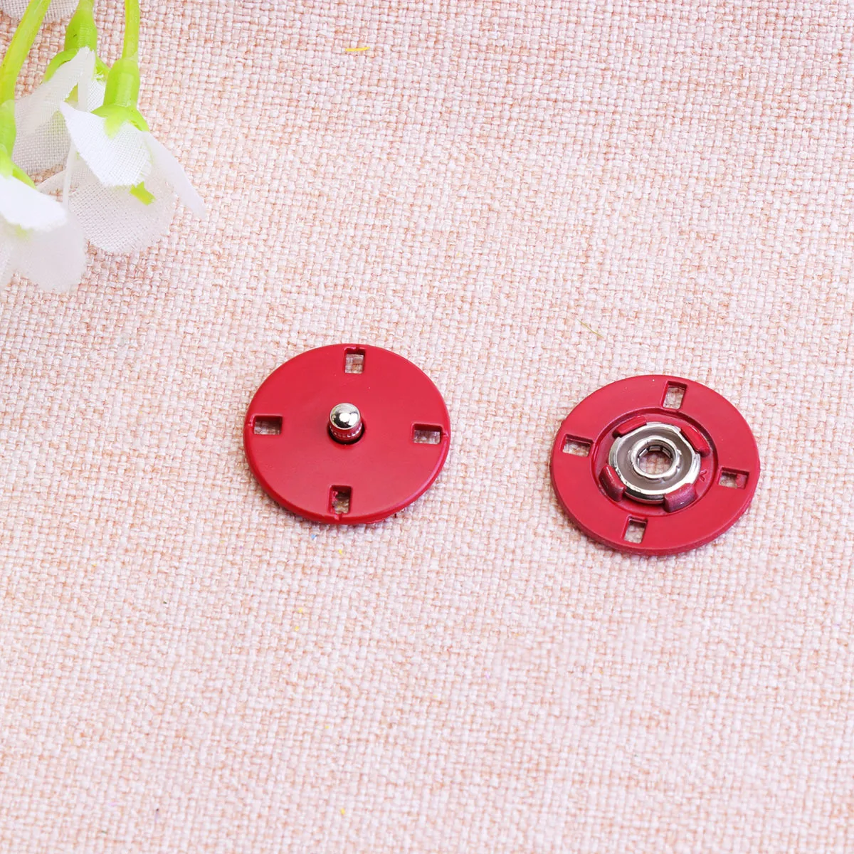 

10Pcs Metal Buttons for Sewing Alloy Buttons Clothing Decoration DIY Fashion Flat Button Set Craft Knitting Scrapbook Red
